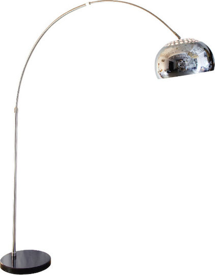 Aca Matilda Floor Lamp H240xL38cm with E27 Lamp Bulb Base Black Marble and Chrome Shade