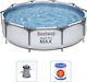 Bestway Piscină PVC cu cadru metalic & Pompă de Filtrare 305x305x76buc Alb