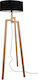 Zambelis Lights Vintage Φωτιστικό Δαπέδου Υ180xΜ50εκ. με Ντουί για Λαμπτήρα E27 Μαύρο