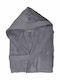 Nef-Nef Homeware Traffic Hooded Bathrobe Grey 360gr/m²