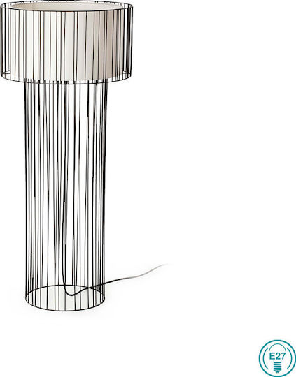 Faro Barcelona Linda Stehlampe Höhe 117xM 50cm mit Lampenbirnensockel für E27 Schwarz-Beige