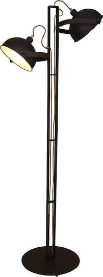 Home Lighting Omaha Vintage Floor Lamp Height 170x70cm with E27 Lamp Bulb Base Brown Rust