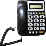 KX-T2025CID Ενσύρματο Τηλέφωνο Γραφείου για Ηλικιωμένους Μαύρο