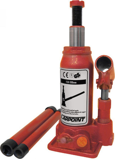 Carpoint Hydraulic Bottle Jack with Lifting Capacity up to 30.8cm and Weight Capacity up to 2 Tons