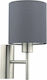 Eglo Pasteri Classic Wall Lamp with Socket E27 Silver Width 19.5cm