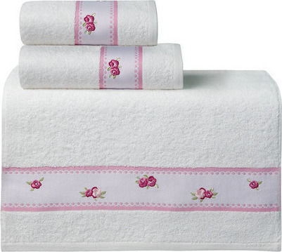 Das Home Σετ Πετσέτες Μπάνιου 3τμχ Soft 225 Λευκές Βάρους 480gr/m²