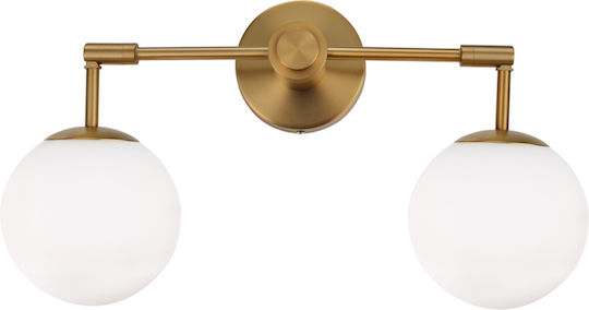 Aca Thetis Modern Leuchte Wand mit Fassung E27 Gold 38cm