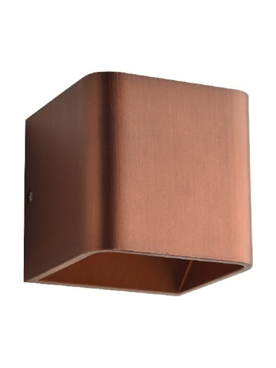 Aca Modern Wall Lamp with Integrated LED and Warm White Light Copper Width 10cm