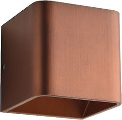 Aca Nephele Φωτιστικό Τοίχου LED Χάλκινο 10x10x10εκ.