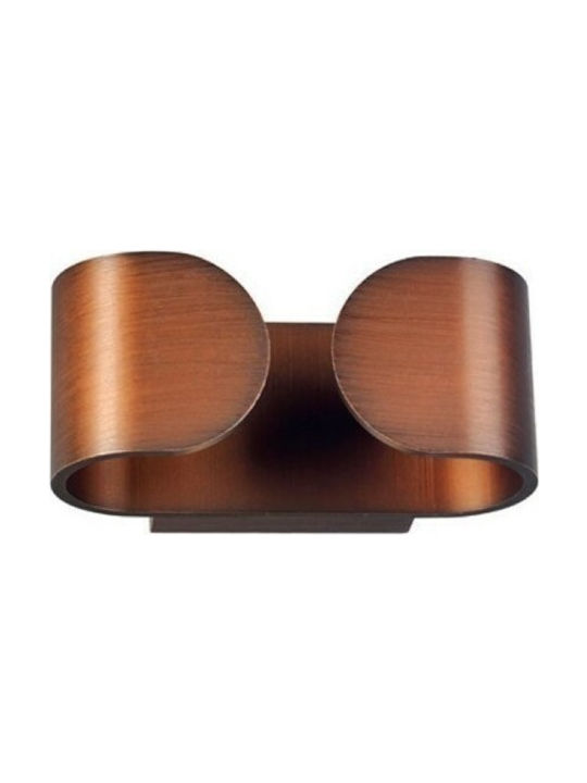 Aca Modern Wall Lamp with Integrated LED and Warm White Light Copper Width 16cm