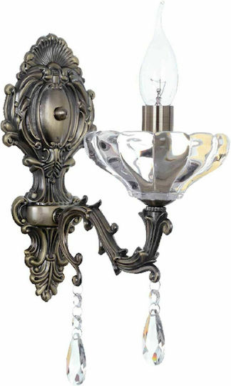 Aca Sarto Vintage Lamp Wall with Socket E14 Bronze 34x25x13cm