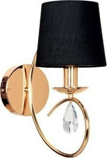 Aca Basilico Classic Lamp Wall with Socket E14 Black 6x24x15cm