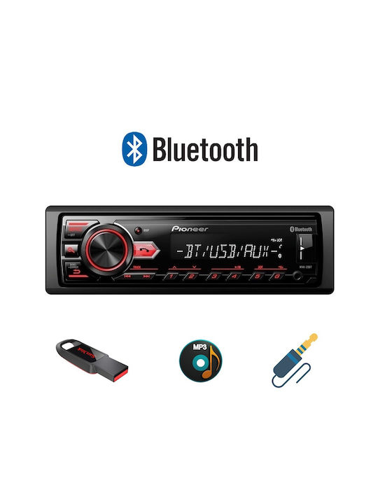 Pioneer Sistem Audio Auto 1DIN (Bluetooth/USB) cu Panou detașabil