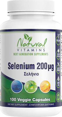 Natural Vitamins Selenium 200mg 100 φυτικές κάψουλες