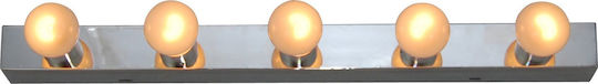 Home Lighting Tube Modern Lamp Wall with Socket E14 Silver 50x8x3.8cm