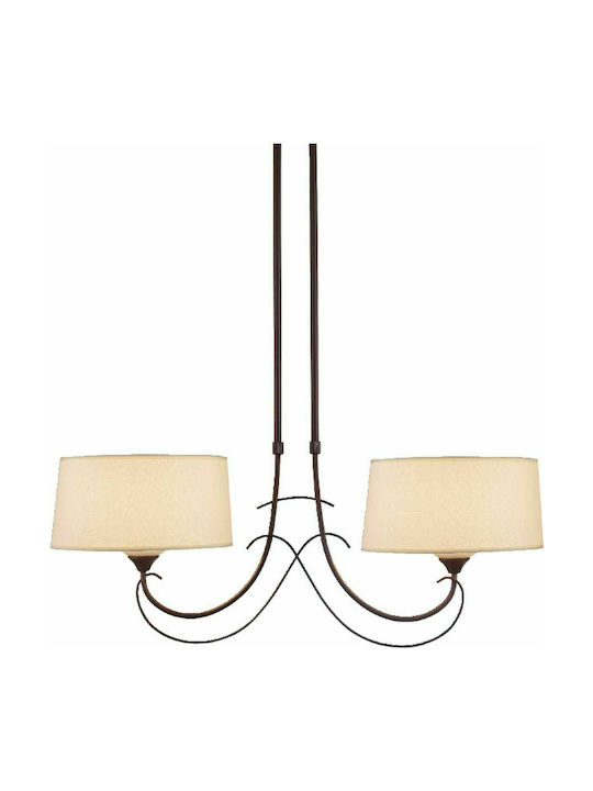 Aca Chandelier Lampshade 2xE27 Brown AD80332P