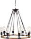 Aca Chandelier with Rope 8xE27 Black 60cm 853608PBR