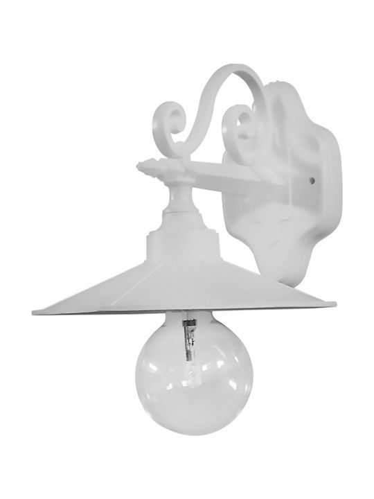 Heronia LP-150AK M White Vintage Wall Lamp with Socket E27 White Width 24cm