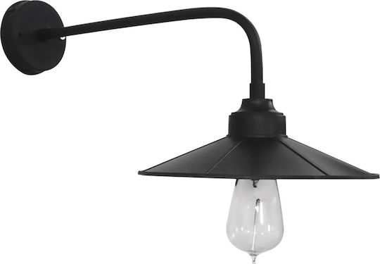Heronia AS-151AP Vintage Φωτιστικό Τοίχου με Ντουί E27 Μαύρο 24x24εκ.