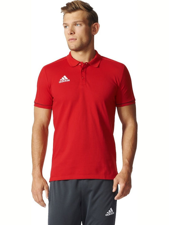 Adidas Tiro 17 Bluza Sportivă pentru Bărbați cu Mânecă Scurtă Polo Roșie