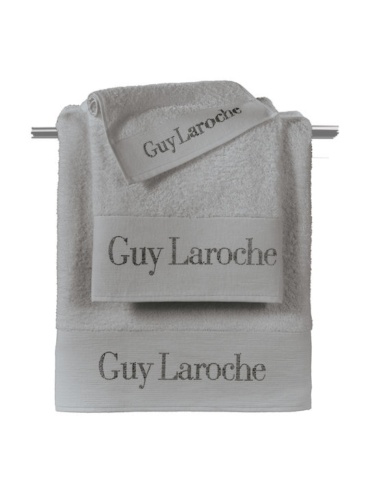 Guy Laroche Σετ Πετσέτες Μπάνιου 3τμχ Futura Silver Βάρους 500gr/m²