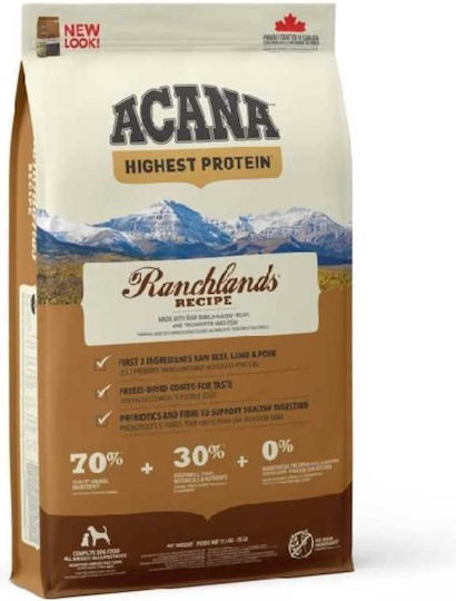 Acana Ranchlands 11.4кг Суха Храна за Кучета без Зърнени храни с Агнешко и Месо