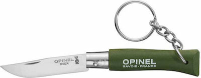 Opinel Key Chain No 4 Pocket Knife Keychain Khaki with Blade made of Stainless Steel