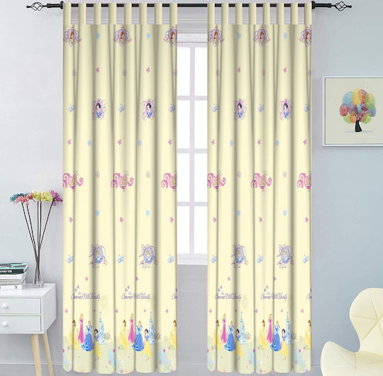 Disney Kids Rod Pocket Blackout Curtain 10143 Princess Beige Beige 140x290cm