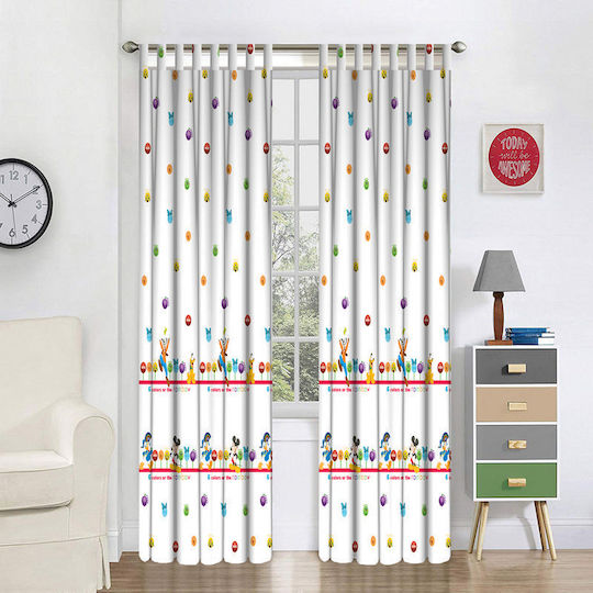Disney Kids Rod Pocket Curtain CH002 Club House White 140x290cm