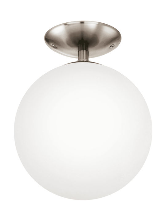 Eglo Rondo Μοντέρνα Γυάλινη Πλαφονιέρα Οροφής με Ντουί E27 σε Λευκό χρώμα 25cm