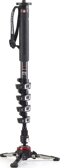 Manfrotto XPRO Carbon 5 Section Fluid Video Monopod with Tripod Base and Hydraulic Head