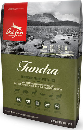 Orijen Tundra Dry Food Grain-Free & Gluten-Free for Adult Cats with Wild Boar 1.8kg