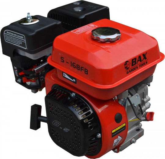 Bax Gasoline Engine 196cc 6.5hp Maximum Revolutions 3600rpm with Keyway and Starter (Tank 3.6lt)