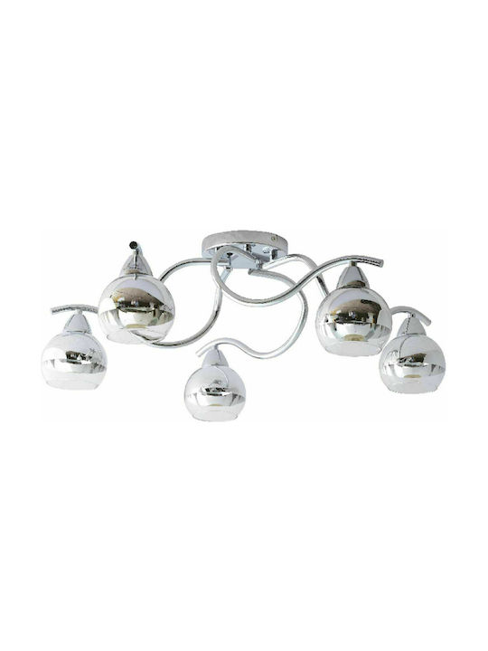 Aca Modern Metallic Ceiling Mount Light with Socket E27 in Silver color 61pcs