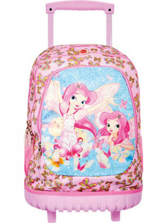 Lyc Sac Rock N Roll Fairy Tales School Bag Trolley Elementary, Elementary in Pink color