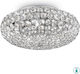 Ideal Lux King PL5 Modern Ceiling Light with Socket G9 with Crystals 38pcs Silver