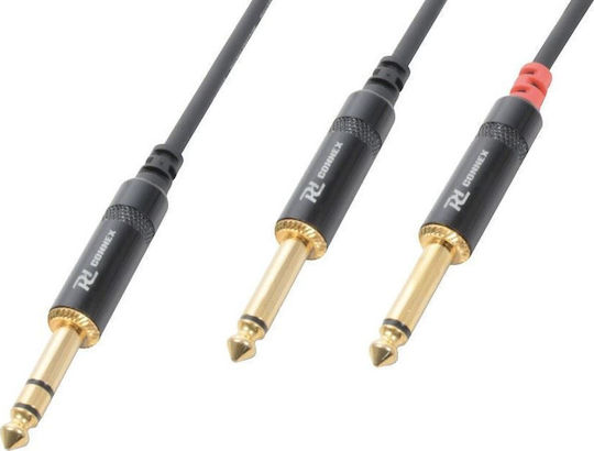Power Dynamics Cable 6.3mm male - 2x 6.3mm male 1.5m (CX76-1)