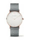 Women's Watch 36mm Battery with Silver Leather Strap