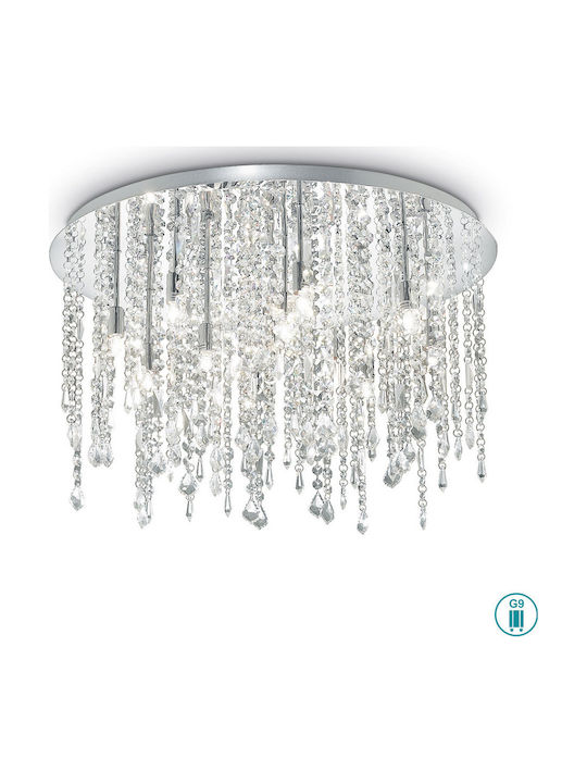 Ideal Lux Royal PL12 Chandelier with Crystals 12xG9 Transparent 60cm 053004