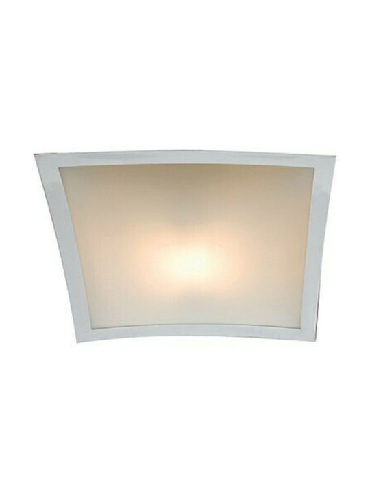 Home Lighting Meteo Μοντέρνα Γυάλινη Πλαφονιέρα Οροφής σε Λευκό χρώμα 30cm