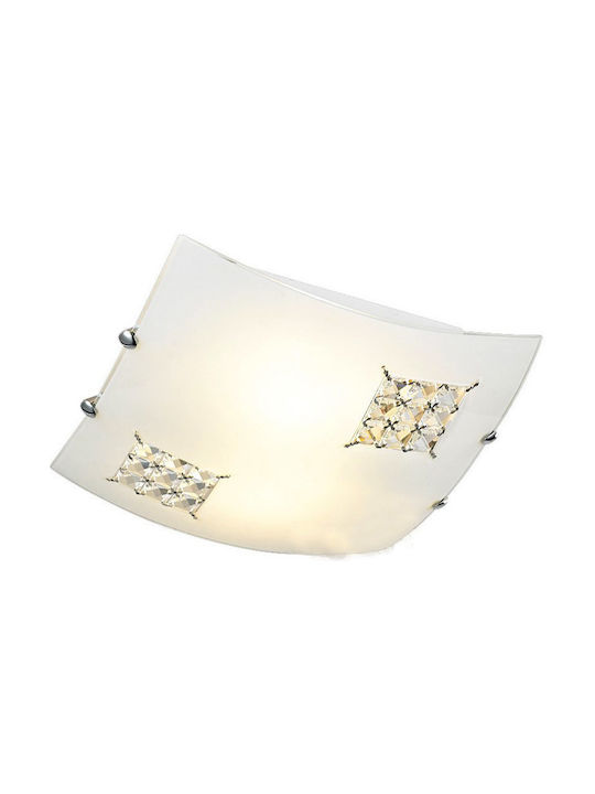 Aca Ceiling Mount Light 40pcs White with Socket E27 with Crystals