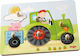 Wooden Kids Peg Puzzle Tractor for 1+ Years 6pcs Haba