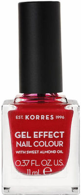 Korres Gel Effect Gloss Βερνίκι Νυχιών Μακράς Διαρκείας Φούξια 51 Rosy Red 11ml