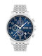 Boss Navigator Herrenuhr 44mm Chronograph Batterie mit Silber Metallarmband