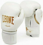 Leone Synthetic Leather Boxing Competition Gloves White