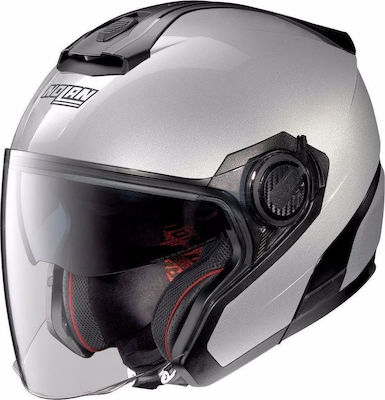 Nolan N40-5 Special N-Com Jet Helmet with Sun Visor ECE 22.05 1250gr 11 Salt Silver N40-5SPNC11