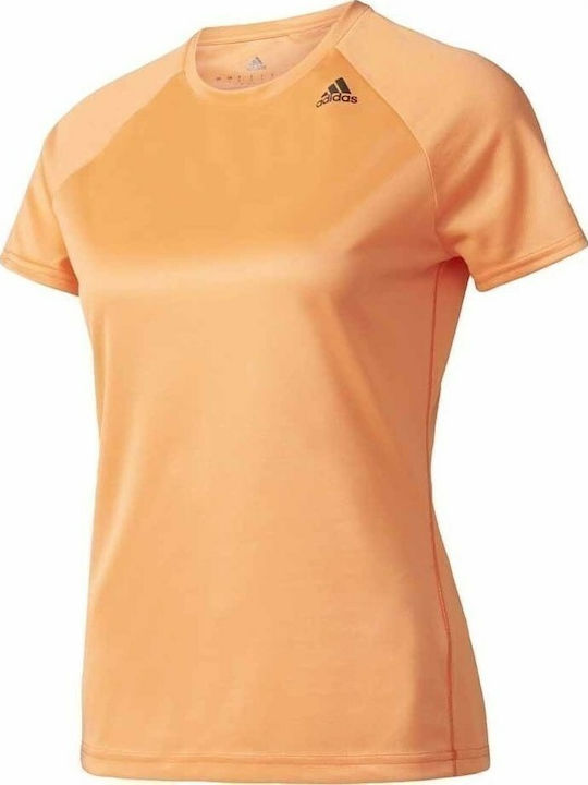 Adidas D2M Loose Damen Sport T-Shirt Orange