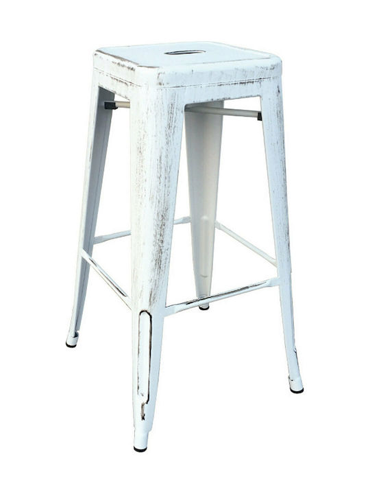 Metallic Stool for Bar Outdoor Relix White 1pcs 43x43x76cm