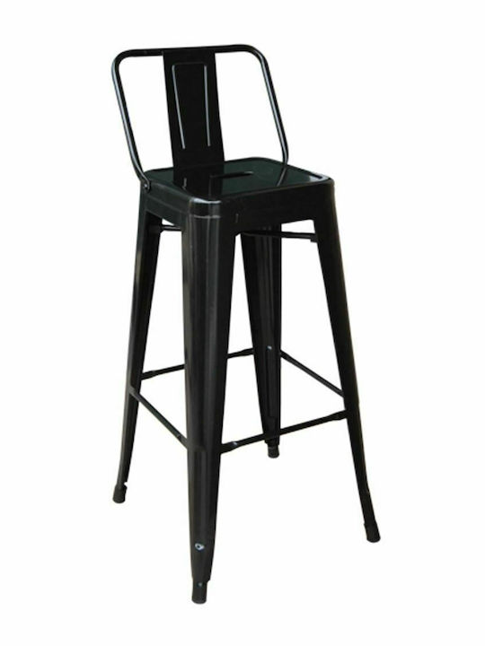 Metallic Stool for Bar Outdoor Relix Black 1pcs 43x43x100cm