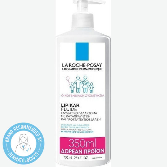 La Roche Posay Lipikar Fluide Ενυδατική Κρέμα Ανάπλασης για Ξηρές & Ευαίσθητες Επιδερμίδες 750ml